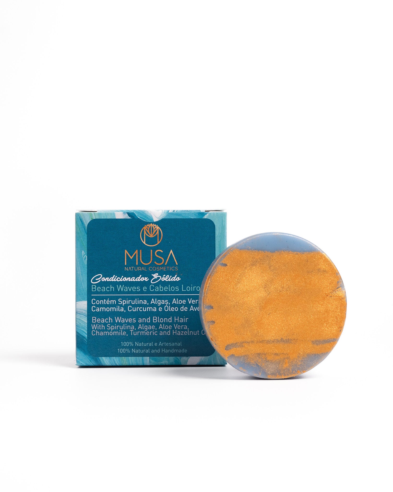 Condicionador Sólido Beach Waves e Cabelos Loiros — Spirulina e Camomila | MUSA