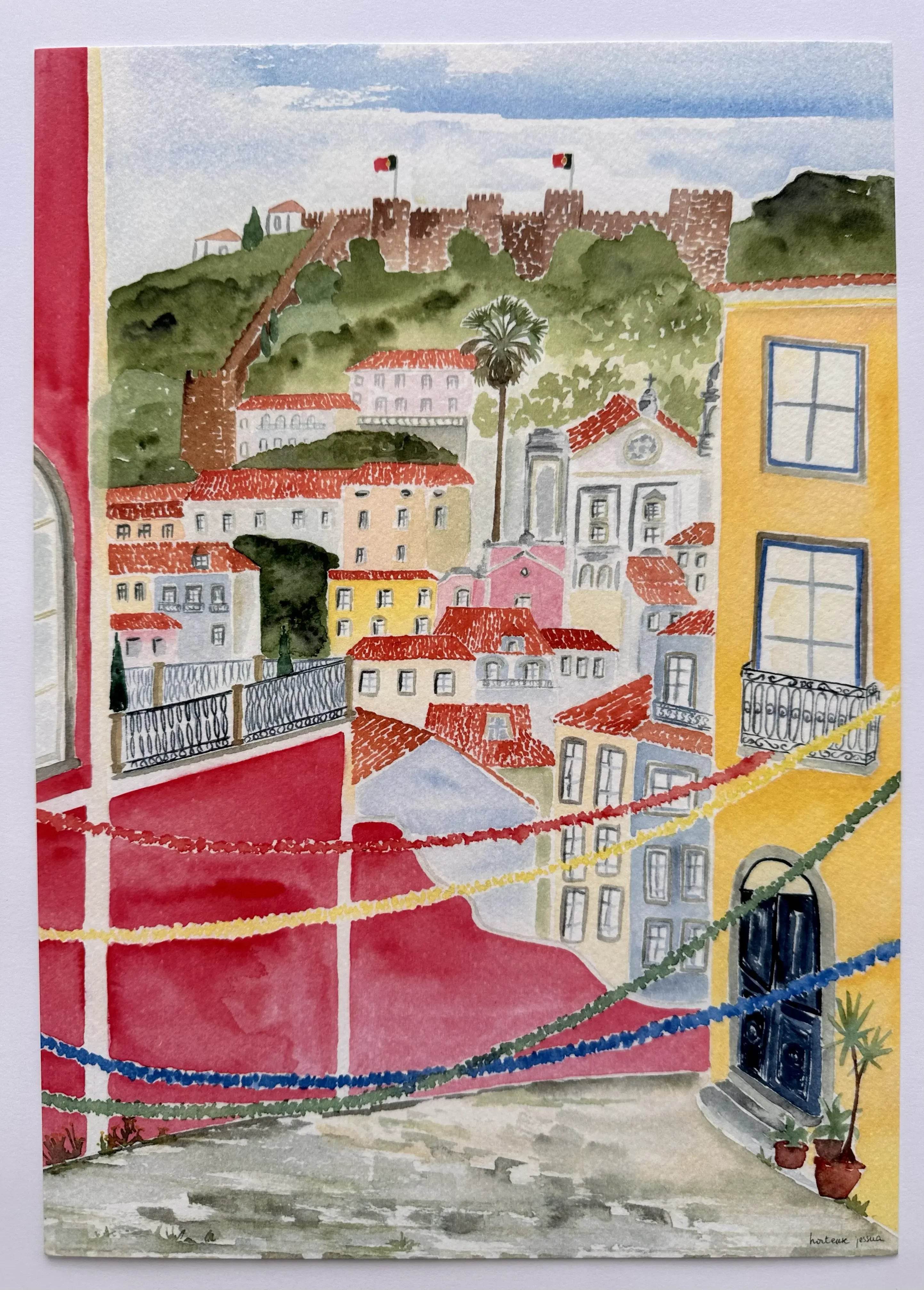 Pósteres em Aquarela As Coloridas - Madelana A Janela