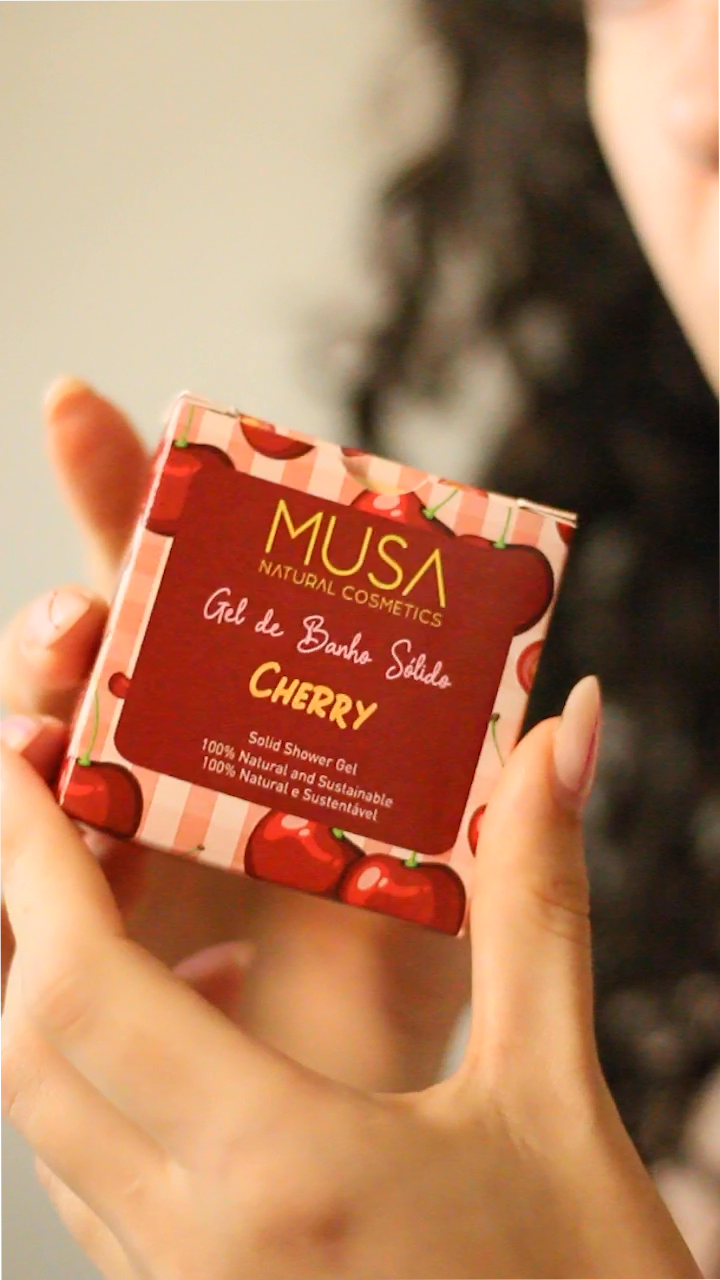 Gel de Banho Sólido Cherry — 100% Natural e Sustentável | MUSA