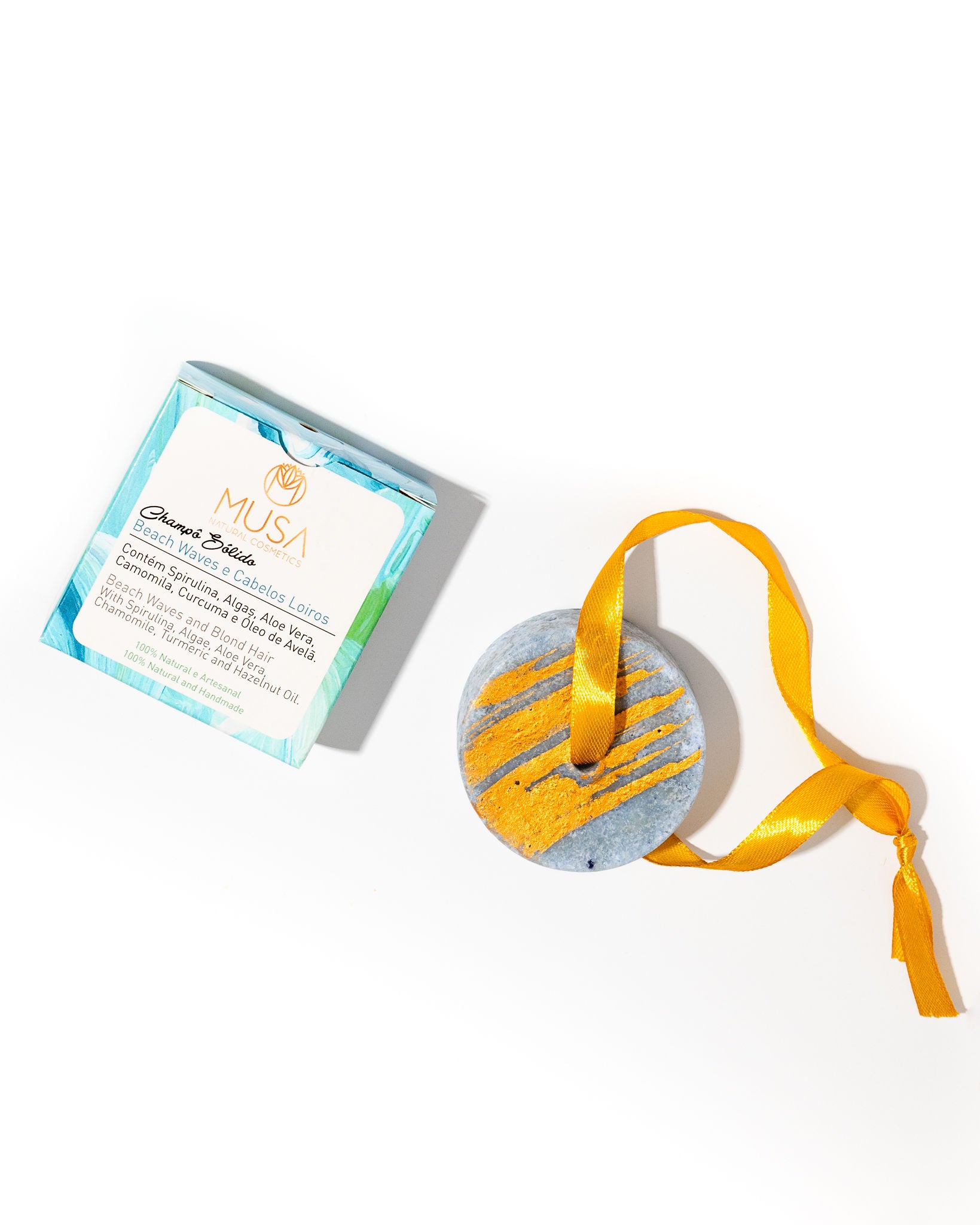 Champô Sólido Beach Waves e Cabelos Loiros — Spirulina, Algas e Camomila | MUSA