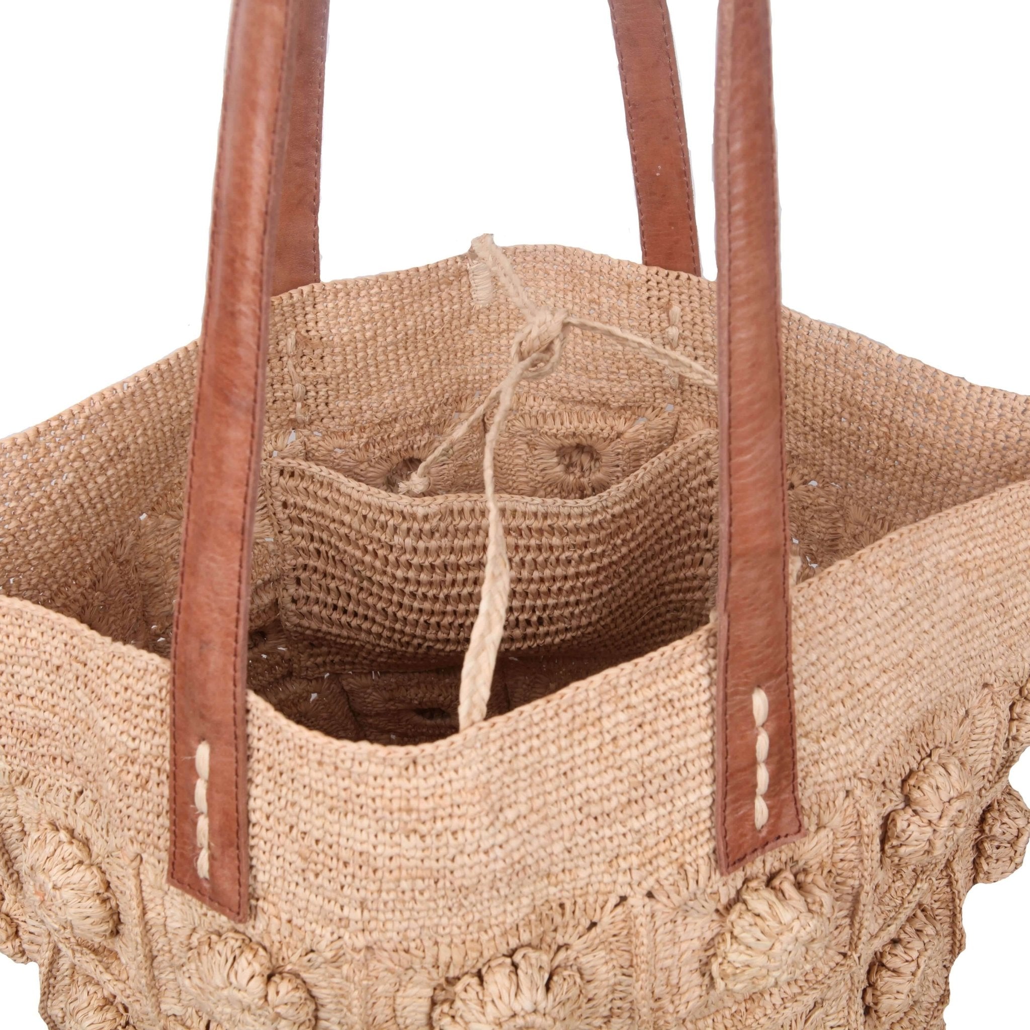 Sac "Soledade" – Panier en raphia avec points en relief