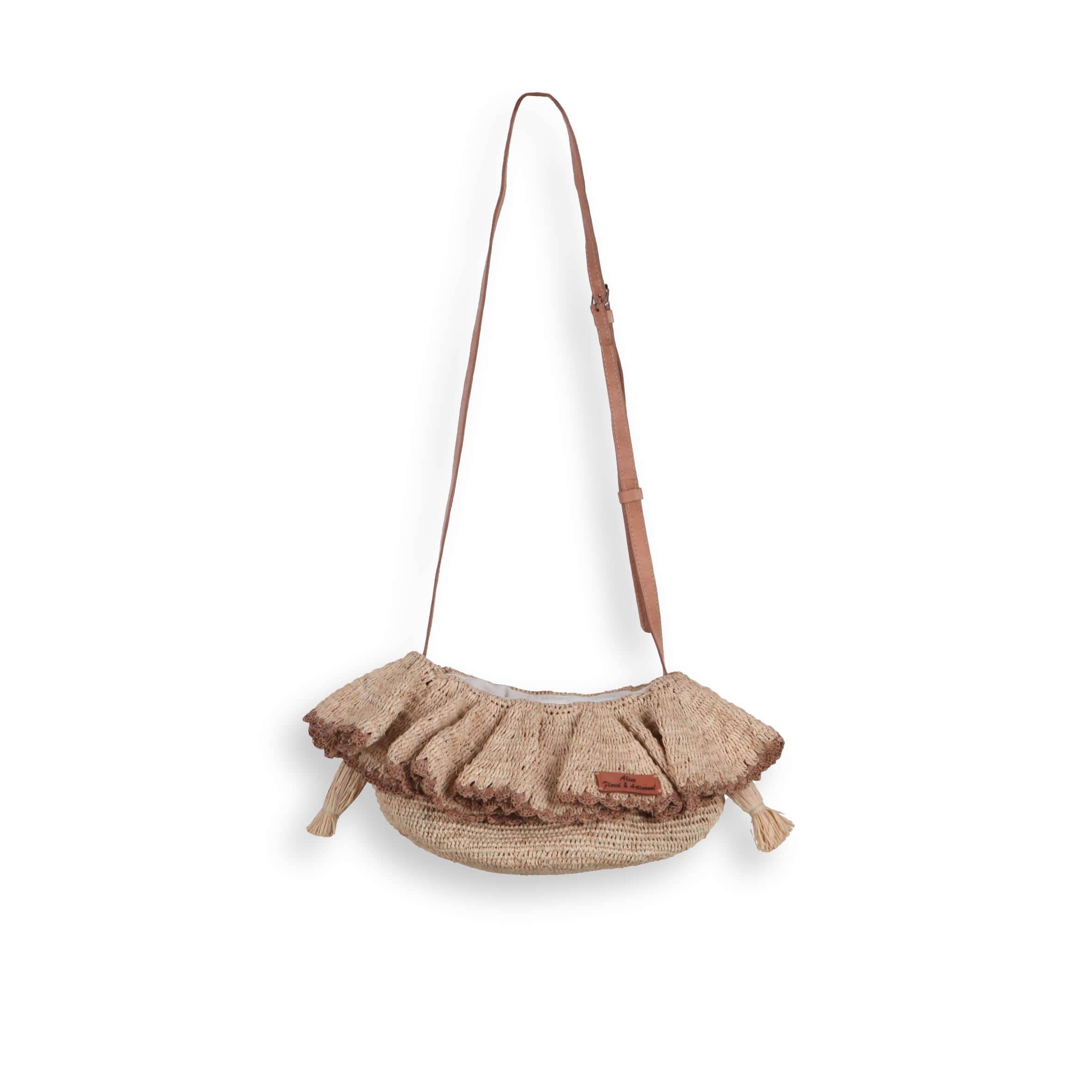 Bolsa em rafia com colarinho bordado VICTORIA - Madelana A Janela