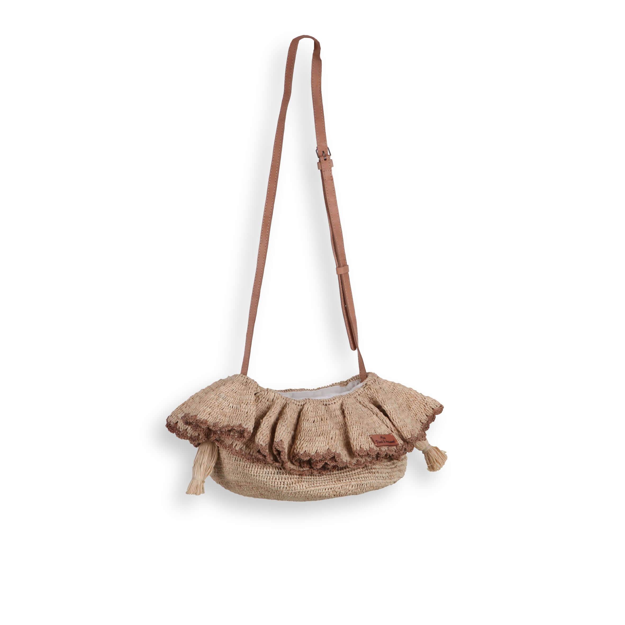 Bolsa em rafia com colarinho bordado VICTORIA - Madelana A Janela